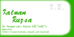 kalman ruzsa business card